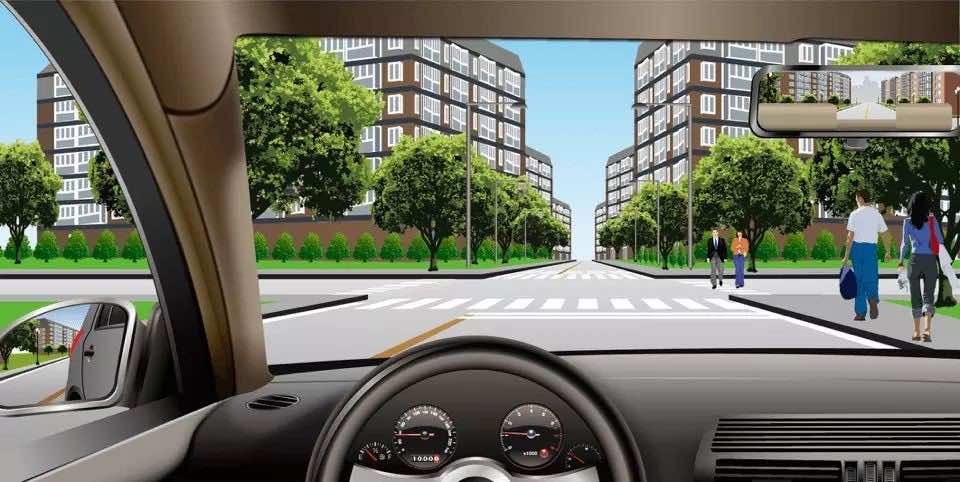 如图所示，驾驶机动车遇到这种情况能够加速通过，是因为人行横道没有行人通过。