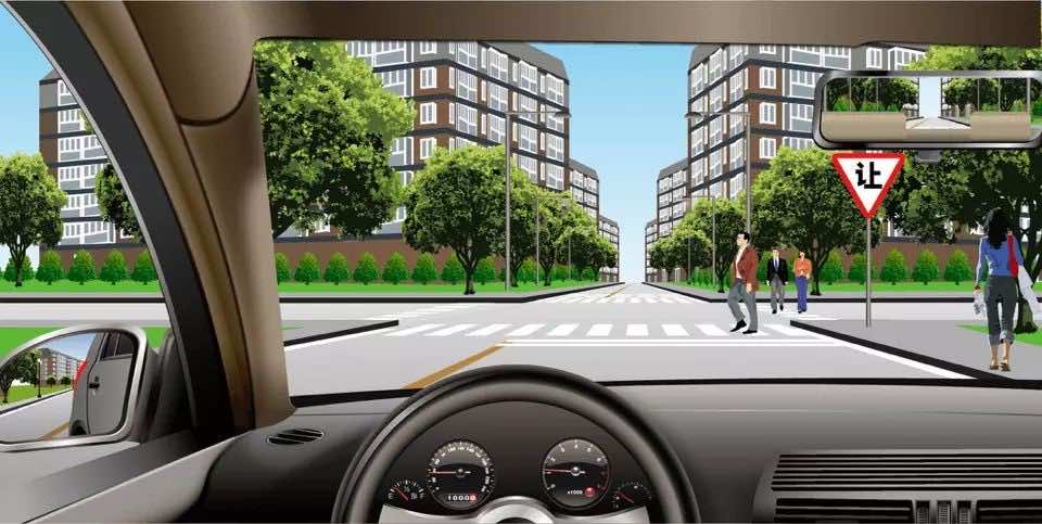 如图所示，通过有这个标志的路口时无需减速。