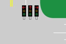 如图所示，车道信号灯表示（ ）。（所有红色箭头灯都点亮）