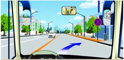 如图，在这个区域内可以临时停车。