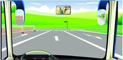 如图，驾驶机动车在该位置不能变更车道。