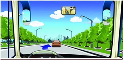 如图、驾驶机动车在这样的道路上只能从左侧超越。