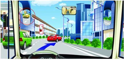 如图、驾驶机动车遇到这种情况要主动减速让后车超越。