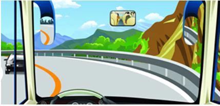 驾驶机动车在这种条件的弯道处怎样转弯最安全？