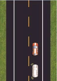 如动画所示，前车遇到这种情况要如何处置？