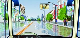 驾驶机动车遇到这种情况要如何行驶？（如图）