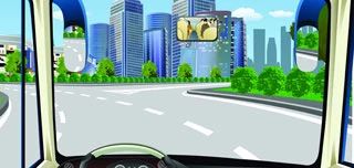 驾驶机动车进入这个路口怎样使用灯光？（如图）