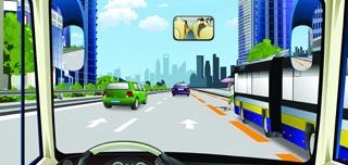 你驾驶机动车在这种情况下注意什么？（如图）