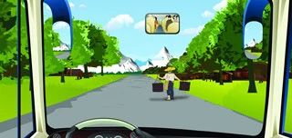 行车中遇到这种行人需要保持较大的安全距离。（如图）