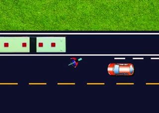 如动画所示，驾驶人的行为是正确的（在非机动车后减速让行）。