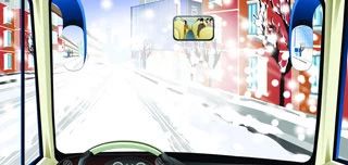 在这种能见度的情况下起步要开启近光灯。（如图）