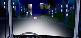 驾驶机动车在这种环境条件下起步前要开启远光灯。（如图）