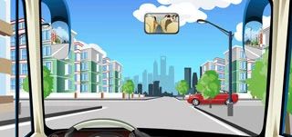 驾驶机动车通过这个路口要注意观察左侧情况。（如图）