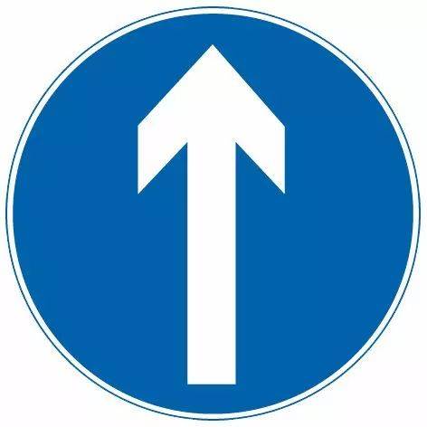 蓝底白圈白叉交通标志图片